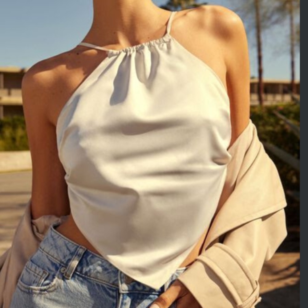 Dynamite Satin Halter Neck Top